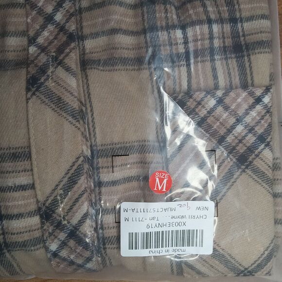 CHYRII Womens Button Down Flannel Shirts Long Sleeve Plaid Shackets Business... - Picture 5 of 7